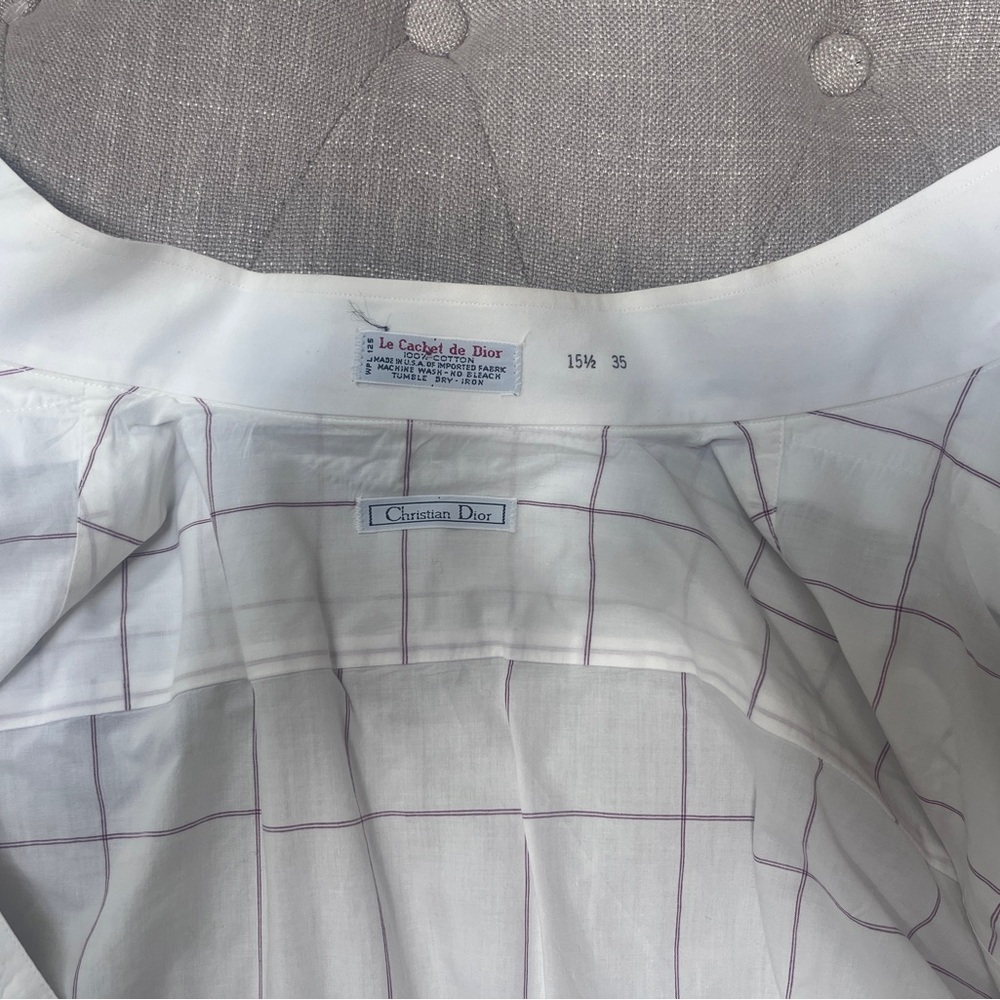 Christian Dior Tuxedo Men’s Plaid shirt Le Cache de Dior dress shirt 100% cotton - Picture 6 of 6